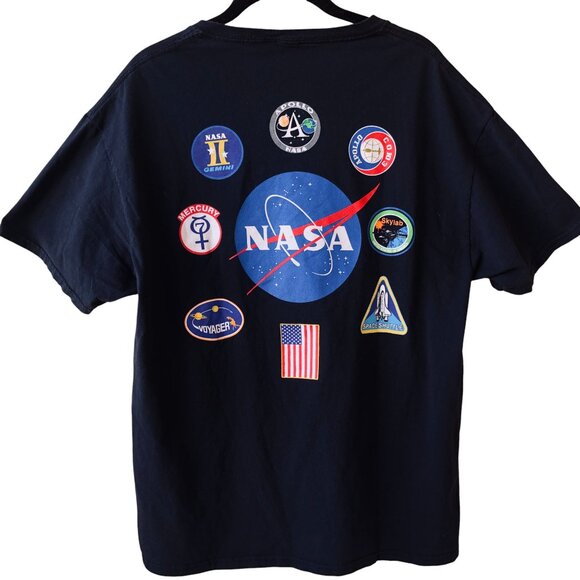 NASA National Aeronautics and Space Admin Black T-Shirt Double Sided - Picture 7 of 14